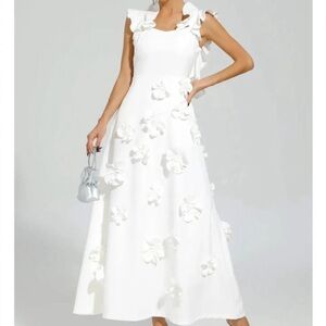Catchall Ansel White Flower Slip Dress (size Medium, NWT) Perfect for bridal era